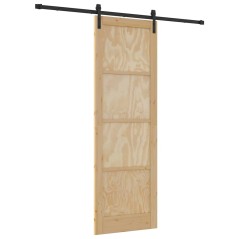 vidaXL Porta scorrevole con set di accessori 78x232 cm legno massello di pino