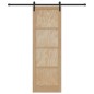 vidaXL Porta scorrevole con set di accessori 78x232 cm legno massello di pino vidaXL Porta scorrevole con set di accessori 78x232 cm legno massello di pino