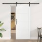 vidaXL Porta Scorrevole con Set Hardware Bianco 83x202 cm Legno Massello Pino