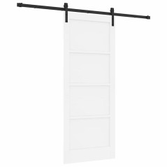 vidaXL Porta Scorrevole con Set Hardware Bianco 83x202 cm Legno Massello Pino