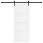 vidaXL Porta Scorrevole con Set Hardware Bianco 83x202 cm Legno Massello Pino