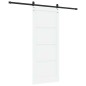 vidaXL Porta Scorrevole con Set Hardware Bianco 83x202 cm Legno Massello Pino