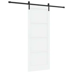 Porta scorrevole vidaXL con set di accessori bianca 83x211 cm in legno massello di pino