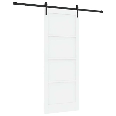 Porta scorrevole vidaXL con set di accessori bianca 83x211 cm in legno massello di pino