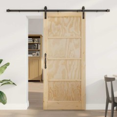 Porta Scorrevole vidaXL con Set di Accessori 86x198,5 cm Legno Massello di Pino