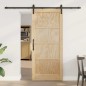 Porta Scorrevole vidaXL con Set di Accessori 86x198,5 cm Legno Massello di Pino