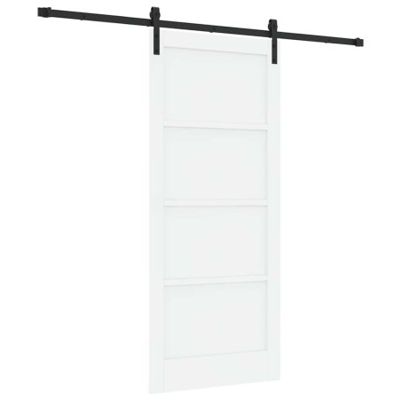 vidaXL Porta Scorrevole con Set Hardware Bianca 86x198.5 cm Legno Massello di Pino
