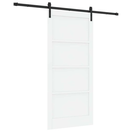 Porta Scorrevole vidaXL con Set di Fissaggi Bianca 93x202 cm Legno Massello di Pino