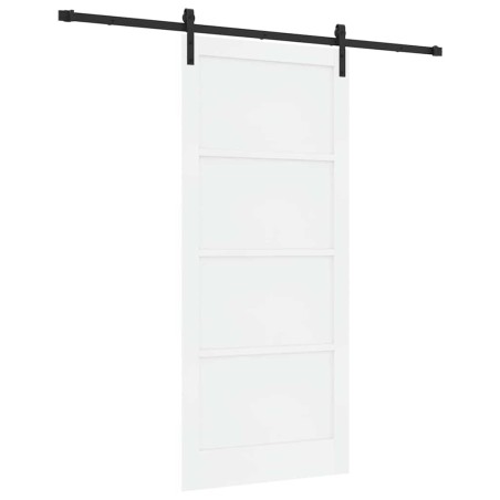 vidaXL Porta Scorrevole con Set Hardware Bianca 93x211 cm Legno Massello di Pino