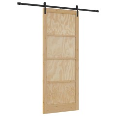 vidaXL Porta Scorrevole con Set di Ferramenta 93x232 cm Legno Massello di Pino