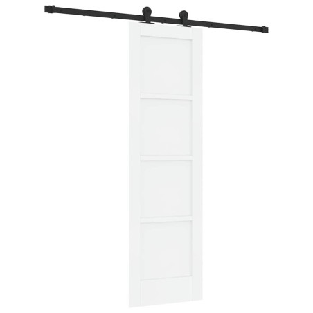 Porta scorrevole vidaXL con set di ferramenta bianca 61x198,5 cm in legno massello di pino