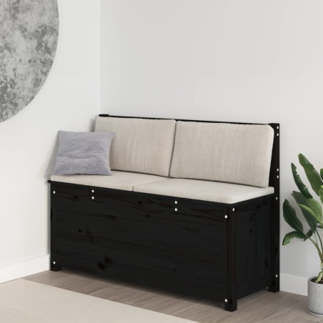 Panca Nera 110x41x76,5 cm in Legno Massello di Pino