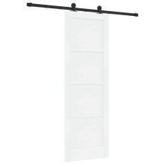 porta scorrevole vidaXL con set di ferramenta Bianco 73.5x211 cm Legno massello di pino