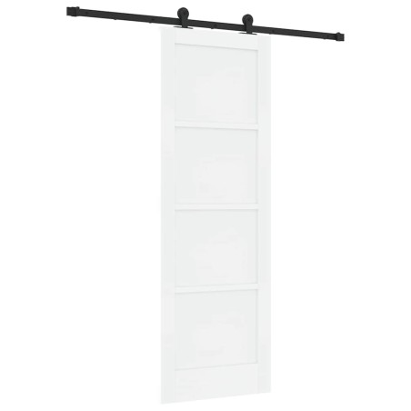 porta scorrevole vidaXL con set di ferramenta Bianco 73.5x211 cm Legno massello di pino