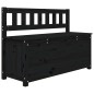 Panca Nera 110x41x76,5 cm in Legno Massello di Pino