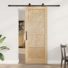 porta scorrevole vidaXL con set di accessori 78x202 cm Legno Massello di Pino