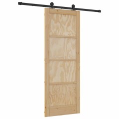 porta scorrevole vidaXL con set di accessori 78x202 cm Legno Massello di Pino