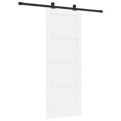 Porta scorrevole vidaXL con set hardware bianco 78x202 cm legno massello pino