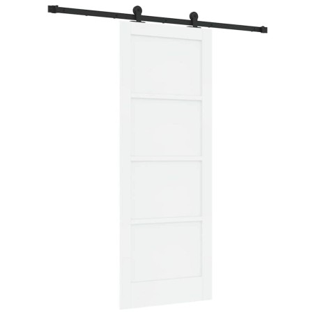 Porta scorrevole vidaXL con set hardware bianco 78x202 cm legno massello pino