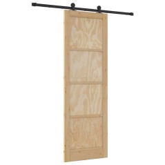 Porta scorrevole vidaXL con accessori 78x232 cm Legno massello Pino