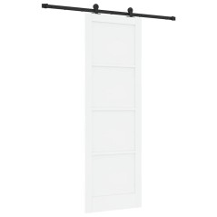 Porta scorrevole vidaXL con kit di hardware bianca 78x232 cm in legno massello di pino