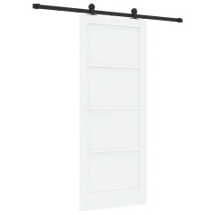 vidaXL Porta Scorrevole con Set di Accessori Bianca 83x202 cm Legno Massello di Pino