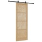 vidaXL Porta scorrevole con set di hardware 83x232 cm in legno massello di pino