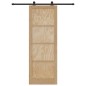 vidaXL Porta scorrevole con set di hardware 83x232 cm in legno massello di pino