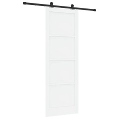 Porta scorrevole vidaXL con set di accessori bianco 83x232 cm legno massello pino
