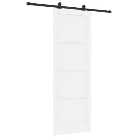 Porta scorrevole vidaXL con set di accessori bianco 83x232 cm legno massello pino
