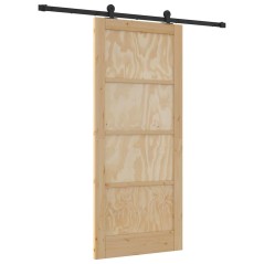 Porta scorrevole vidaXL con set di accessori 86x198,5 cm in legno massello di pino