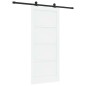 Porta Scorrevole vidaXL con Set di Accessori Bianca 86x198,5 cm in Legno Massello di Pino Porta Scorrevole vidaXL con Set di Accessori Bianca 86x198,5 cm in Legno Massello di Pino