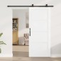 Porta Scorrevole vidaXL con Set di Accessori Bianca 86x198,5 cm in Legno Massello di Pino Porta Scorrevole vidaXL con Set di Accessori Bianca 86x198,5 cm in Legno Massello di Pino