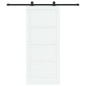 Porta Scorrevole vidaXL con Set di Accessori Bianca 86x198,5 cm in Legno Massello di Pino Porta Scorrevole vidaXL con Set di Accessori Bianca 86x198,5 cm in Legno Massello di Pino