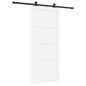 Porta Scorrevole vidaXL con Set di Accessori Bianca 86x198,5 cm in Legno Massello di Pino Porta Scorrevole vidaXL con Set di Accessori Bianca 86x198,5 cm in Legno Massello di Pino