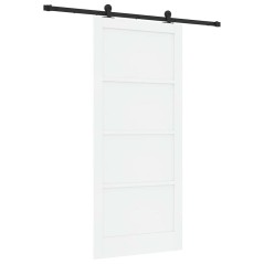 Porta scorrevole vidaXL con set di accessori bianca 93x211 cm legno massello di pino