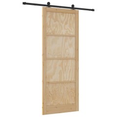 vidaXL Porta scorrevole con set di ferramenta 93x232 cm Legno massello di pino