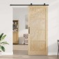 vidaXL Porta scorrevole con set di ferramenta 93x232 cm Legno massello di pino vidaXL Porta scorrevole con set di ferramenta 93x232 cm Legno massello di pino