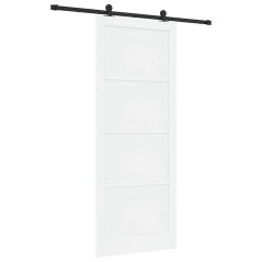 Porta scorrevole vidaXL con set hardware bianco 93x232 cm legno massello di pino