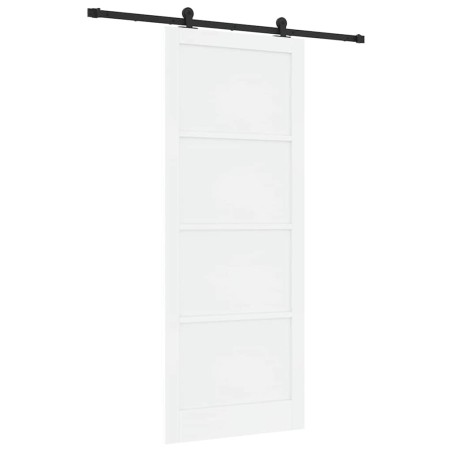 Porta scorrevole vidaXL con set hardware bianco 93x232 cm legno massello di pino