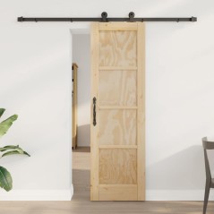 vidaXL Porta Scorrevole con Set Fissaggi 61x198,5 cm Legno Massello di Pino