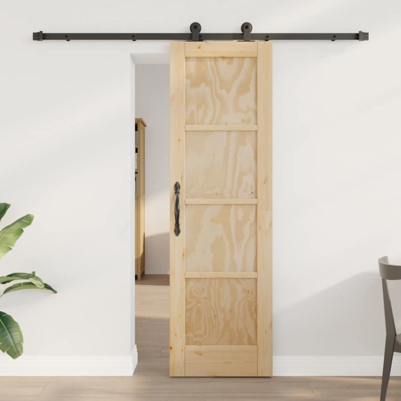 vidaXL Porta Scorrevole con Set Fissaggi 61x198,5 cm Legno Massello di Pino