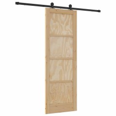 Porta scorrevole vidaXL con set hardware 73.5x211 cm Legno massello di pino