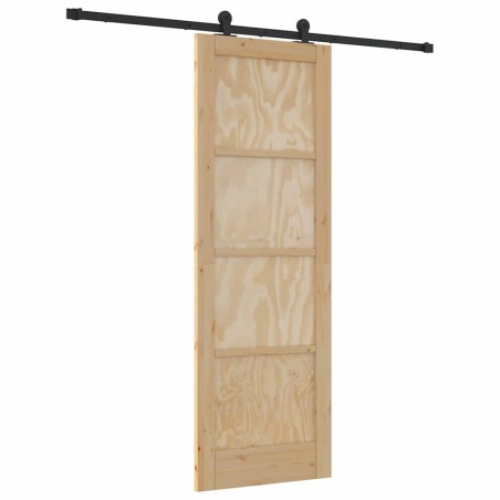Porta scorrevole vidaXL con set hardware 73.5x211 cm Legno massello di pino