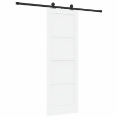 Porta scorrevole vidaXL con set di hardware Bianco 73.5x211 cm Legno massello in pino