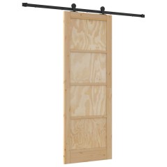 Porta scorrevole vidaXL con set di hardware 78x211 cm legno massello di pino