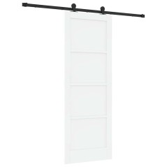 Porta scorrevole vidaXL con set di ferramenta bianca 78x211 cm in legno massello di pino