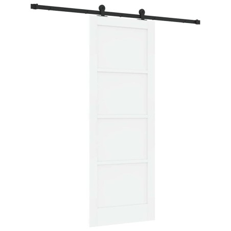 Porta scorrevole vidaXL con set di ferramenta bianca 78x211 cm in legno massello di pino