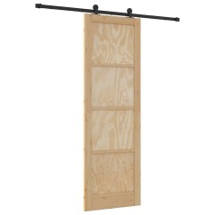 Porta scorrevole vidaXL con set di hardware 78x232 cm Legno massello di pino