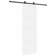 Porta scorrevole vidaXL con set di ferramenta bianca 78x232 cm in legno massello di pino